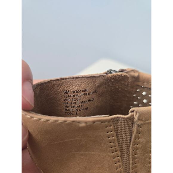 Sofft Leather Cutout Peep Toe Sandals Tan Women’s 5M Comfort Shoes Summer Fall - Picture 6 of 8